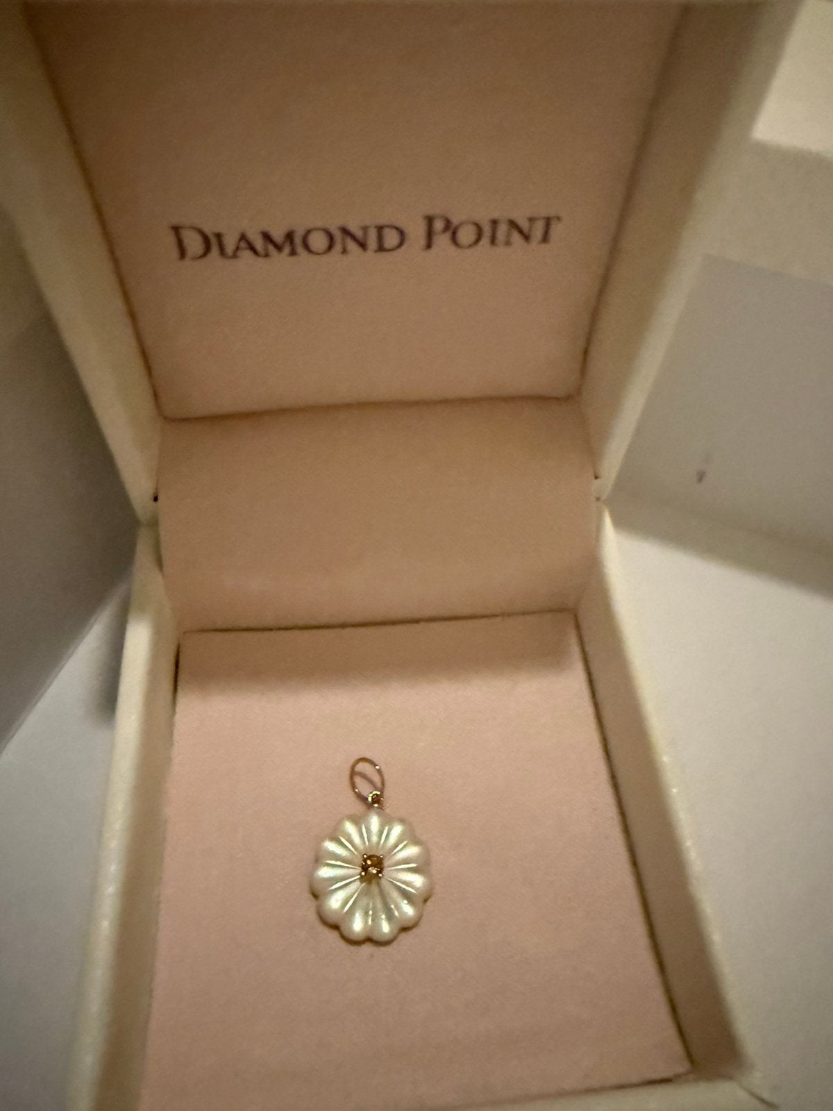 Diamond point bloem hanger met citrien nieuw, Sieraden, Tassen en Uiterlijk, Overige merken, Verzenden, Nieuw, 1 bedel