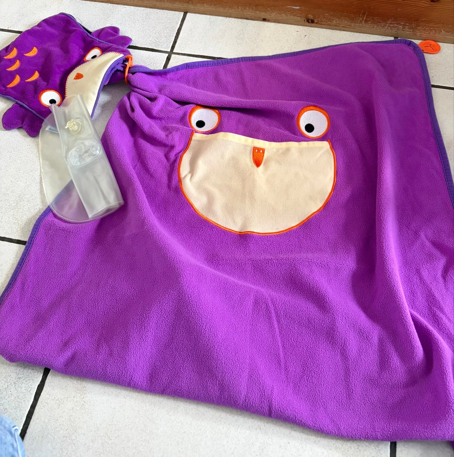 Leuke paarse deken met uil design, Wasbaar, Gebruikt, Ophalen of Verzenden, Paars