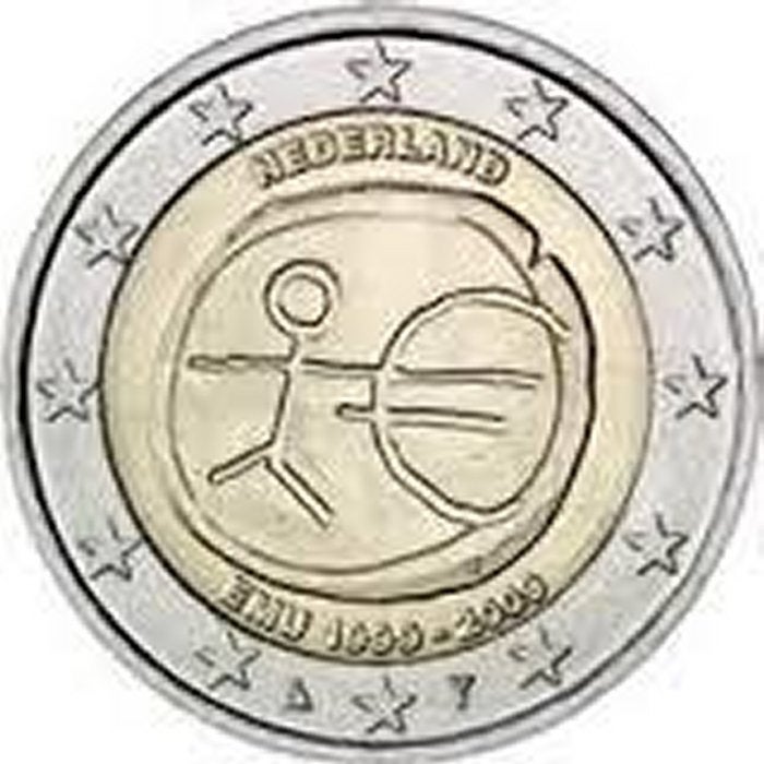 Nederland 2 euro EMU 2009 UNC in munthouder, Ophalen of Verzenden, Koningin Beatrix, Euro's, Losse munt