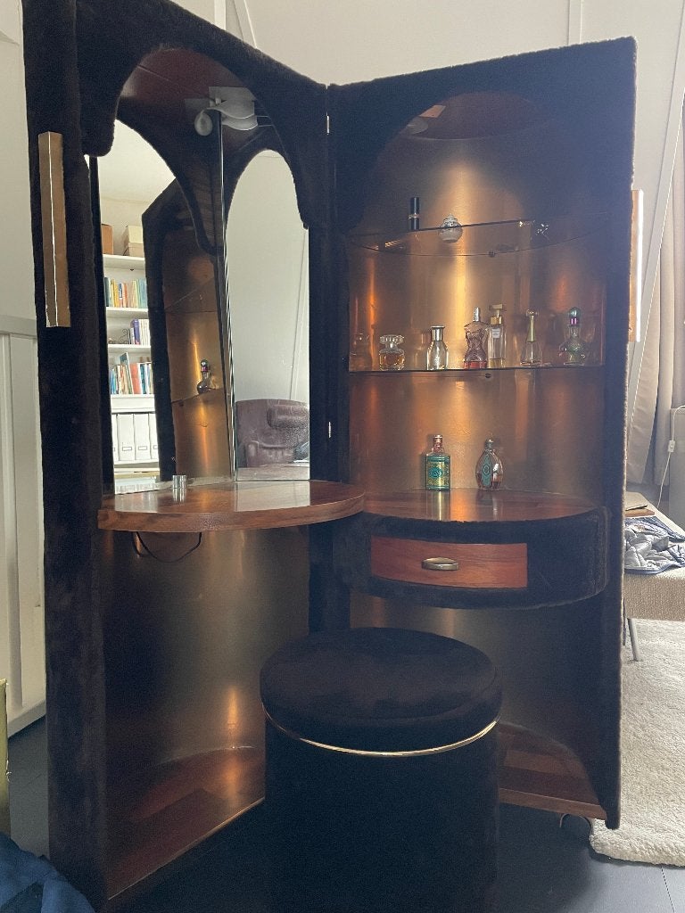 Zeldzame Italiaanse Space Age vanity / kaptafel, Overige materialen, Vintage / Space age, Gebruikt, 100 tot 150 cm
