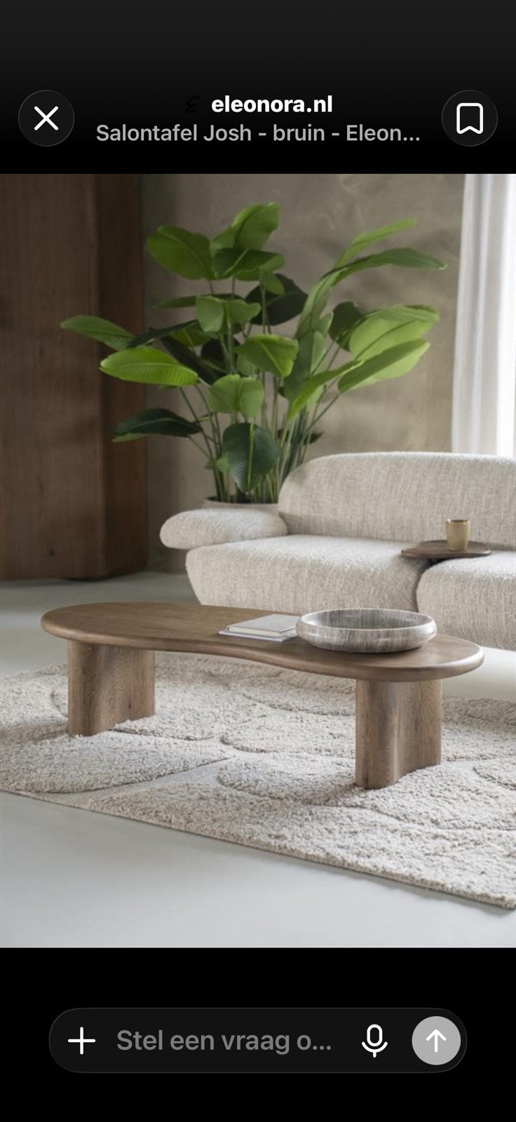 Eleonora Josh salontafel naturel – NIEUW uit showroom