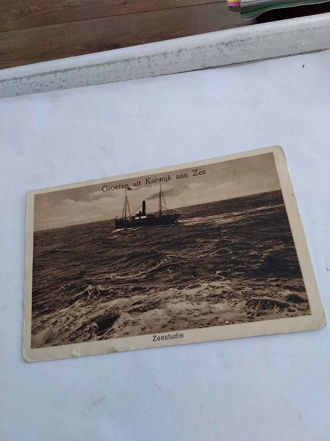 Oude ansichtkaart Groeten uit Katwijk aan Zee - Zeestudie, Verzamelen, Ophalen of Verzenden, Voor 1920, Gelopen, Zuid-Holland