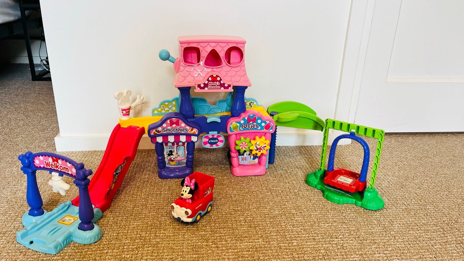 VTech Toet Toet Auto's Minnie Mouse Speelset, Ophalen, Zo goed als nieuw, Overige typen, Met geluid