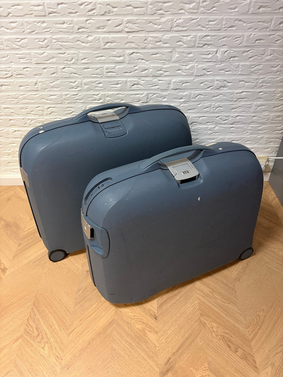 Set van 2 Samsonite Koffers - Blauw (Groot & Klein), Ophalen, Gebruikt, Blauw, Wieltjes