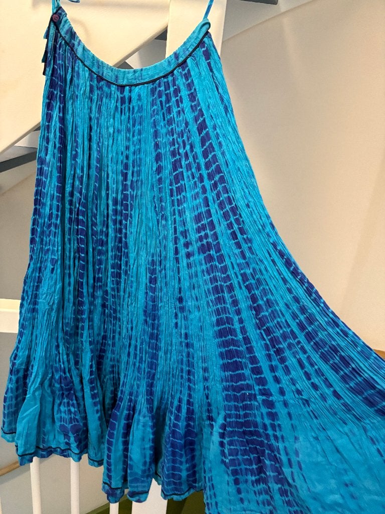 RITU KUMAR BLAUW KATOEN LANG ROK, MAAT; XL, Overige kleuren, Maat 46/48 (XL) of groter, Ophalen of Verzenden, Zo goed als nieuw