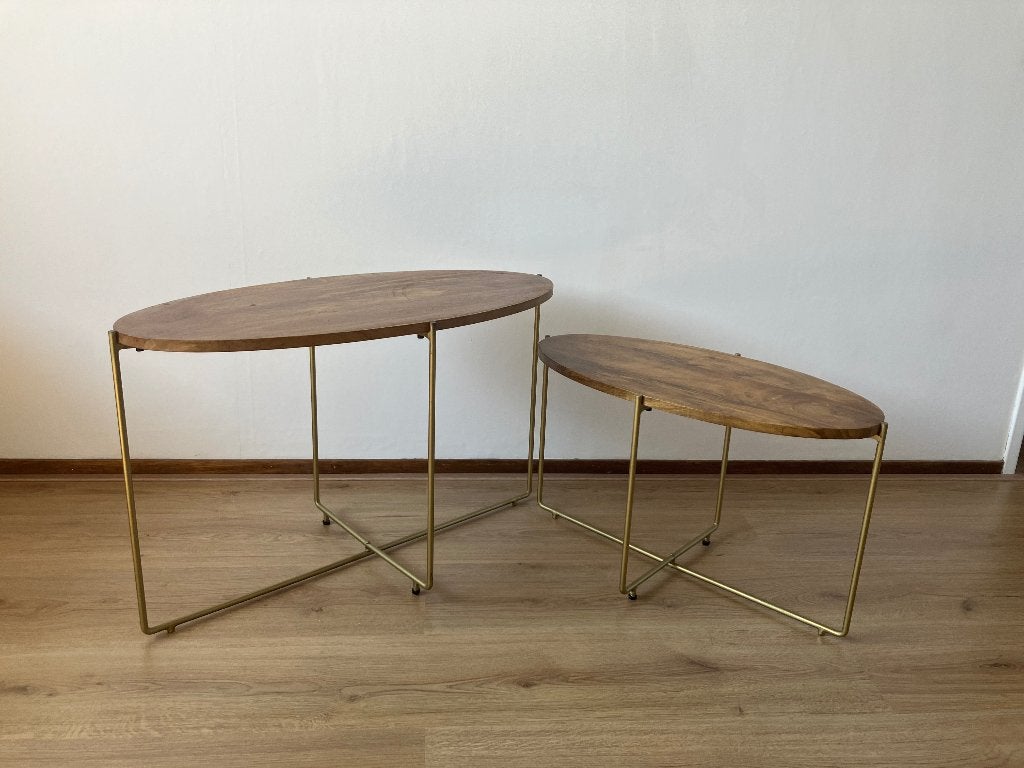Bijzettafel, Huis en Inrichting, Minder dan 55 cm, Gebruikt, Ovaal, Hout