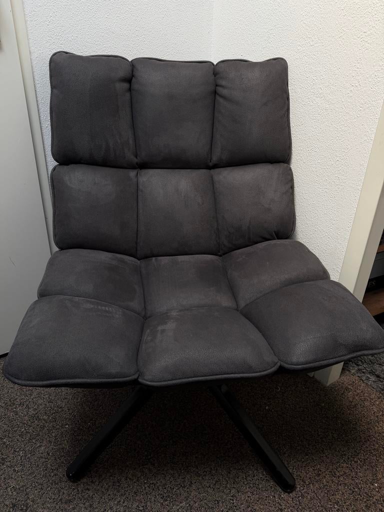Draai fauteuil - grijs, Huis en Inrichting, Fauteuils, Ophalen, 75 tot 100 cm, Zo goed als nieuw, 75 tot 100 cm