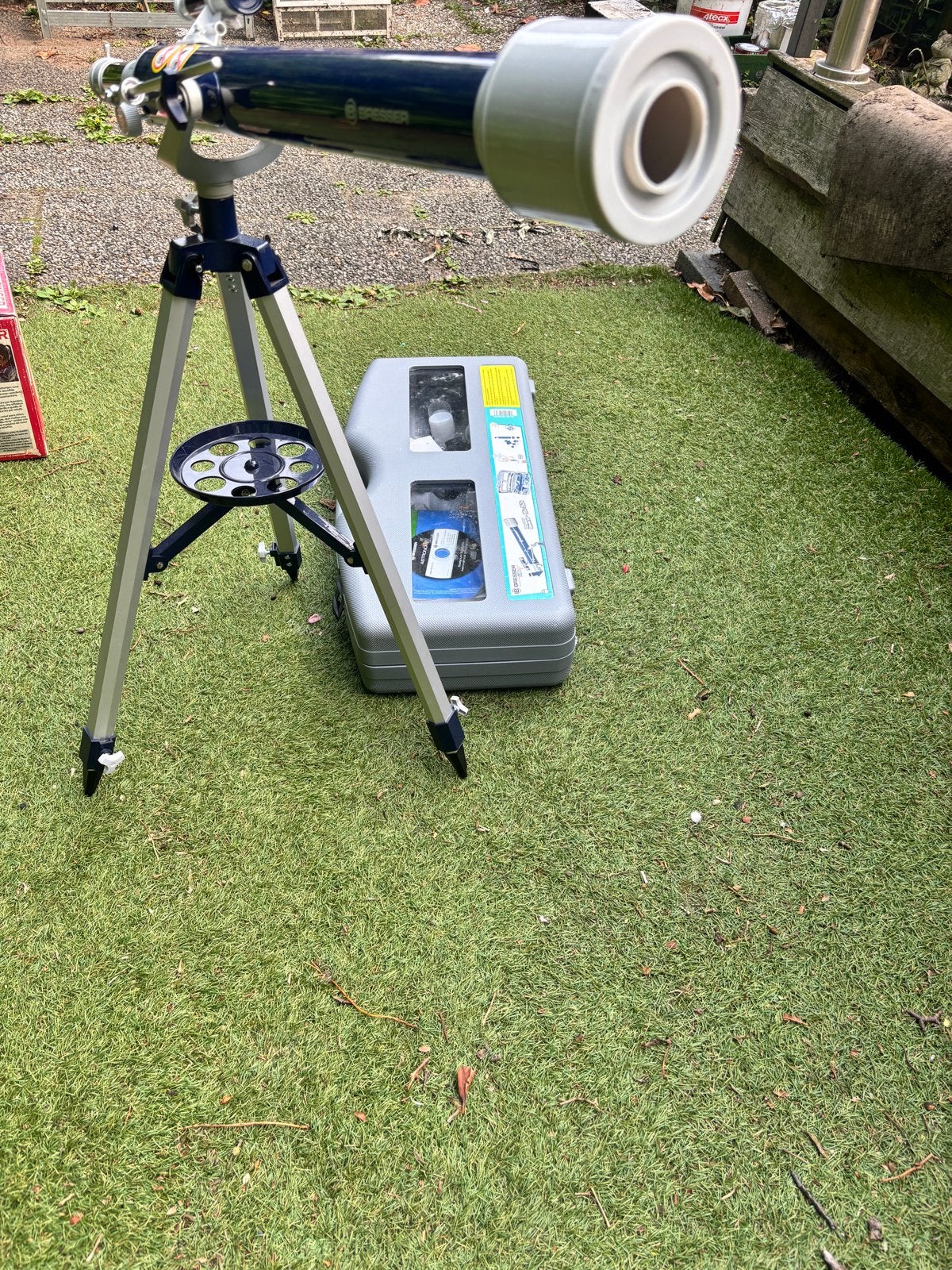 Bresser Sterrenkijker Telescoop met Statief en Koffer, Lenzentelescoop (refractor), Met statief, Ophalen of Verzenden, Zo goed als nieuw