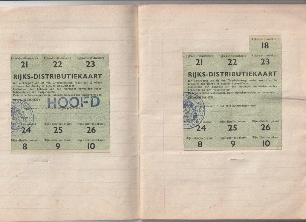 Overzicht bonnen WOII in schriftje / 13 blz, Verzamelen, Verzenden, Overige typen, Overige soorten, X
