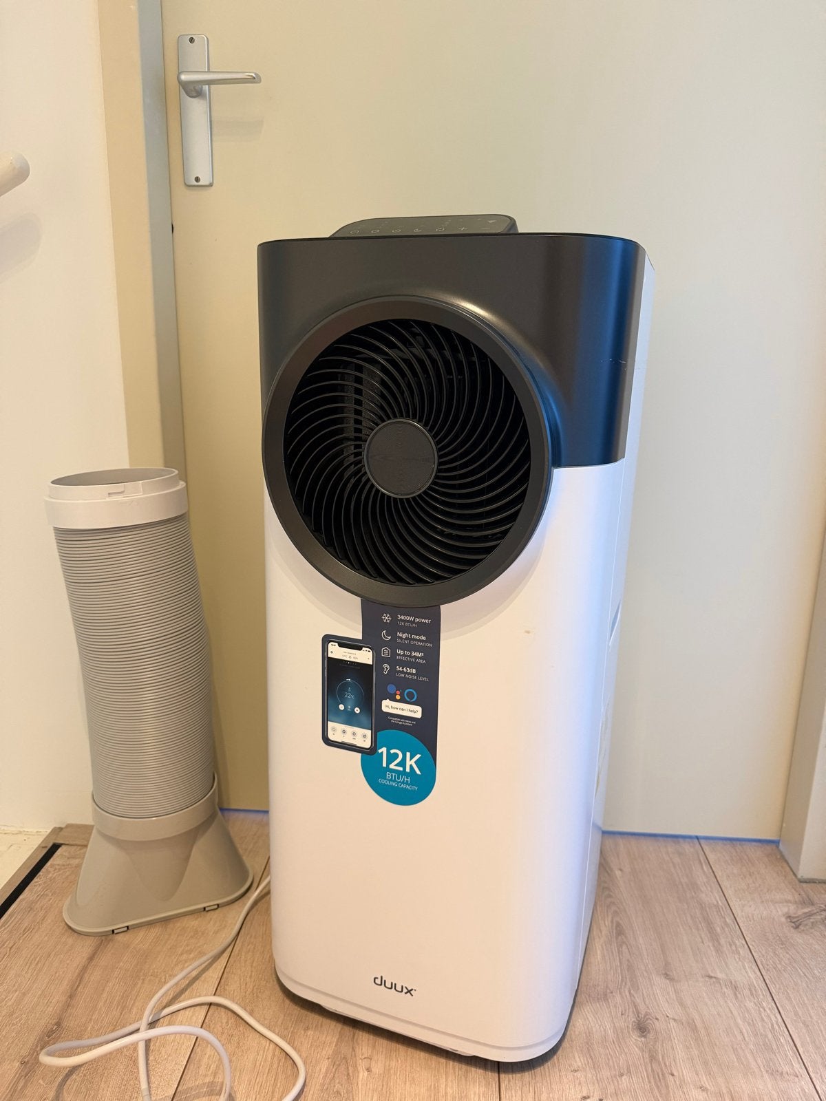 Duux Blizzard 12000 BTU Smart Mobiele Airco DXMA05, Witgoed en Apparatuur, Ophalen, Minder dan 60 m³, 3 snelheden of meer, Zo goed als nieuw