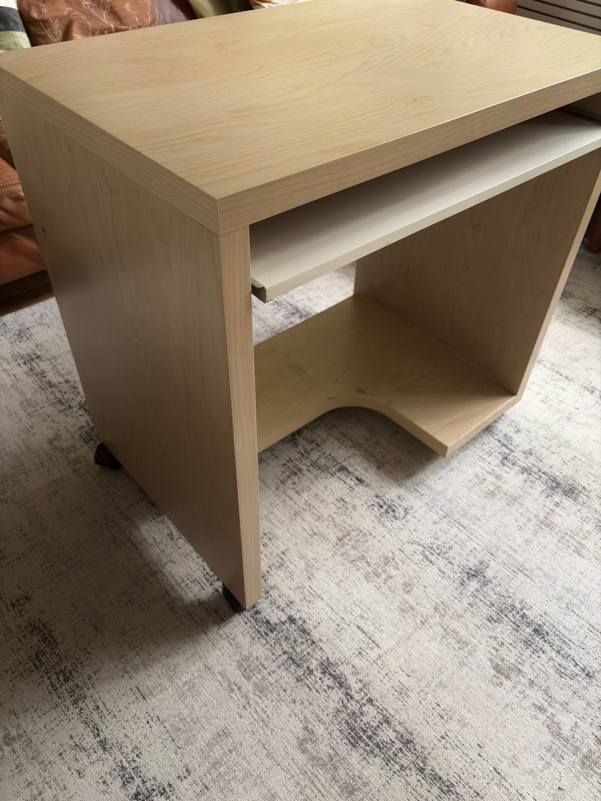 IKEA Mikael Computertafel Met Wielen - Nette staat, 51 cm, Hout, 77 cm, Vintage