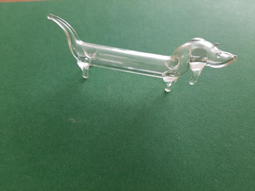 Glazen Teckel Pijpenlegger / Decoratie, Ophalen of Verzenden