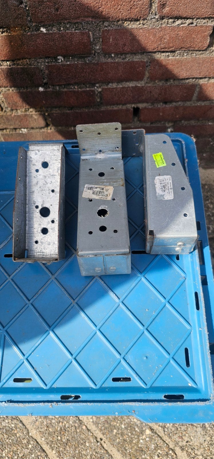 14 Metalen Balkdragers 59x156 LL, Doe-het-zelf en Verbouw, IJzerwaren en Bevestigingsmiddelen, Ophalen of Verzenden, Gebruikt