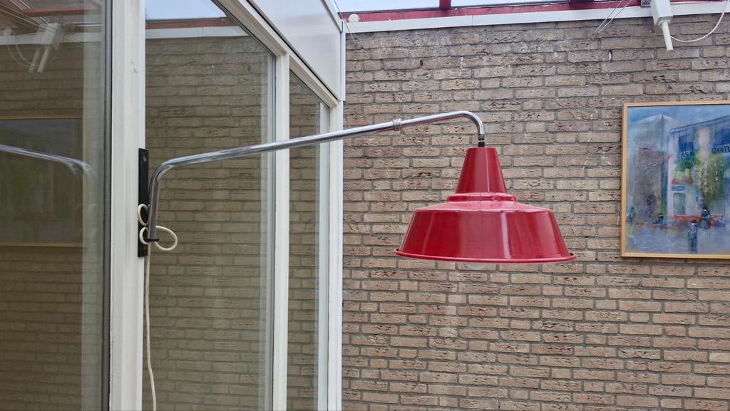 Retro Hanglamp Heen 70 - Uitschuifbare Stang, Gebruikt, 50 tot 75 cm, Ophalen of Verzenden, Metaal