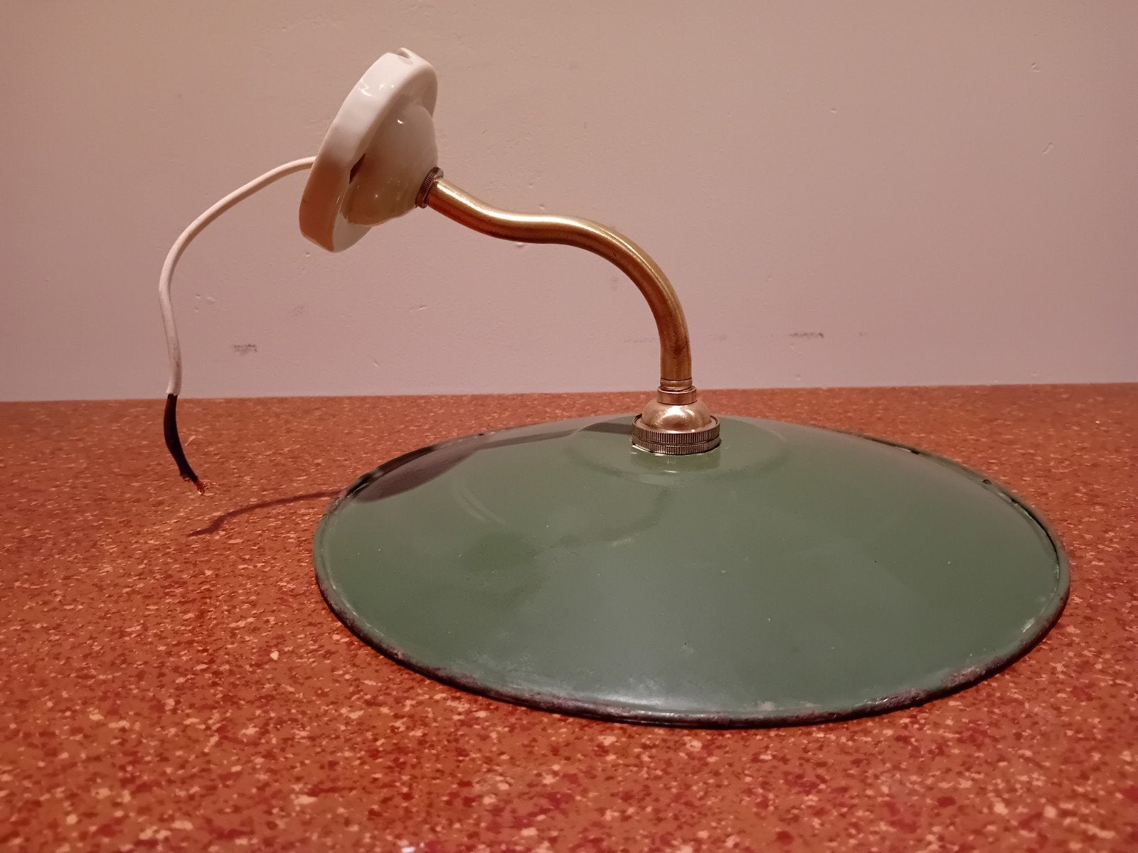 Emaille muurlamp - Perfecte staat, nieuwe bekabeling, Ophalen of Verzenden
