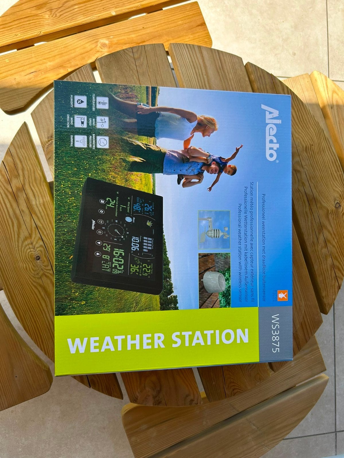 Alecto WS-3875 Professioneel Weerstation, Audio, Tv en Foto, Weerstations en Barometers, Ophalen, Nieuw, Weerstation