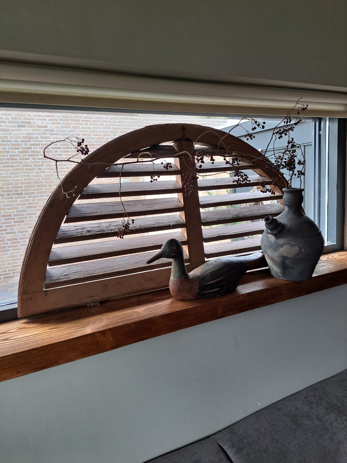 Halfrond oud houten luik vintage,brocant,landelijk,stoer, Ophalen, X, X, X
