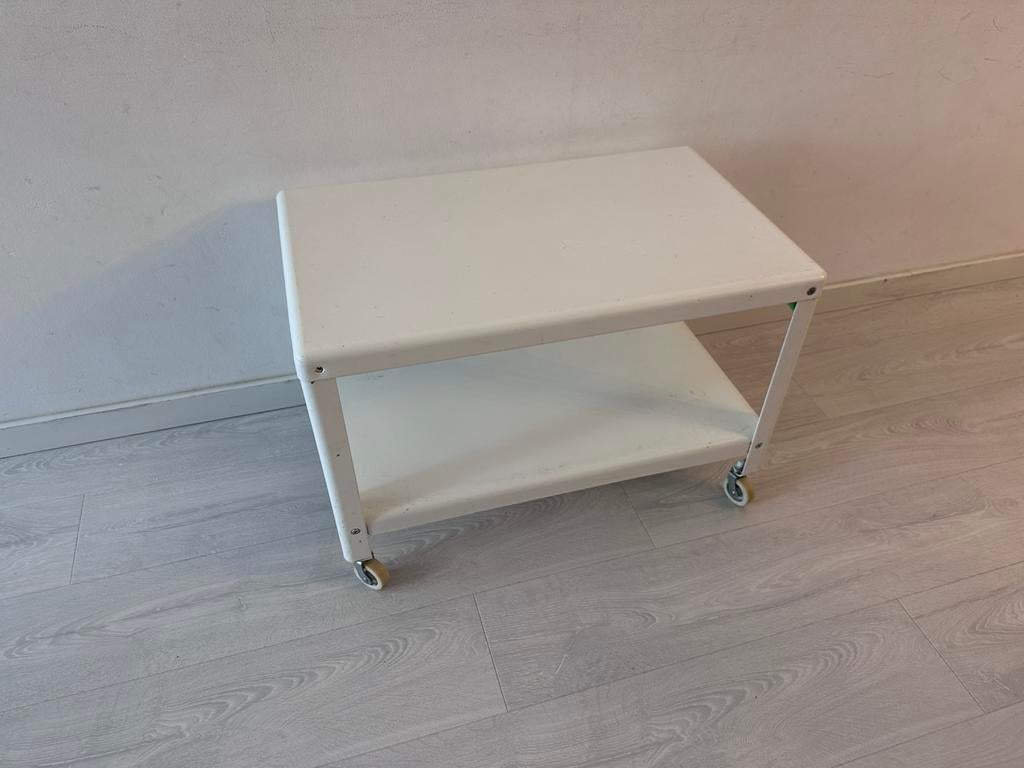 Ikea PS tafeltje wit met wielen, Ophalen, Gebruikt, Rechthoekig, 60 cm of meer