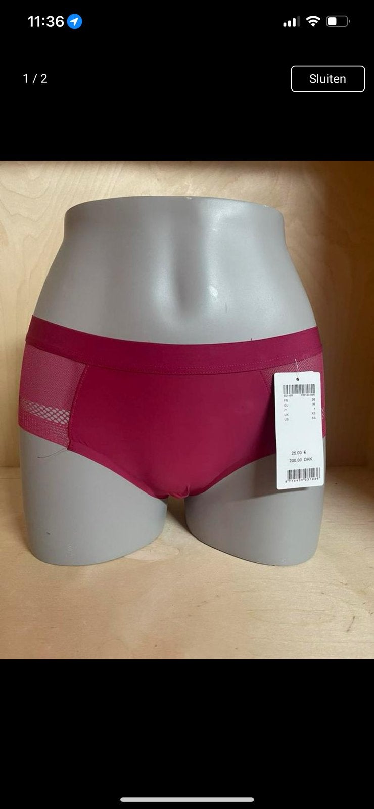 Femilet shorty maat 36 model liva, Verzenden, Rood, Broekje of Short