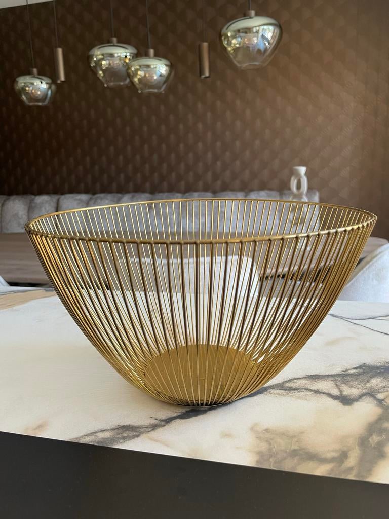 Gouden Fruitschaal - Modern Design, Huis en Inrichting, Ophalen, Overige materialen, Schaal, Rond