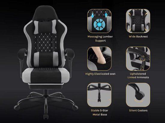 Gaming Stoel - Massage Gaming Stoel - Bureaustoel - Swivel S, Corvance B.V., Verzenden, Nieuw, Corvancebol@gmail.com