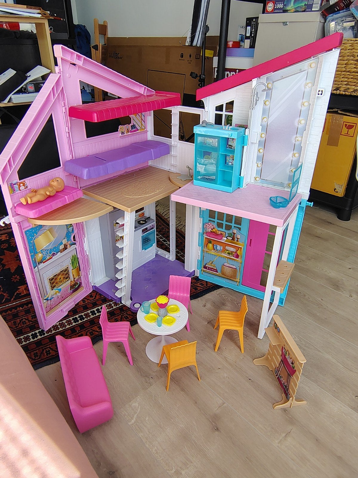 Barbie Malibu Droomhuis - Zo goed als nieuw, Ophalen, Zo goed als nieuw, Poppenhuis