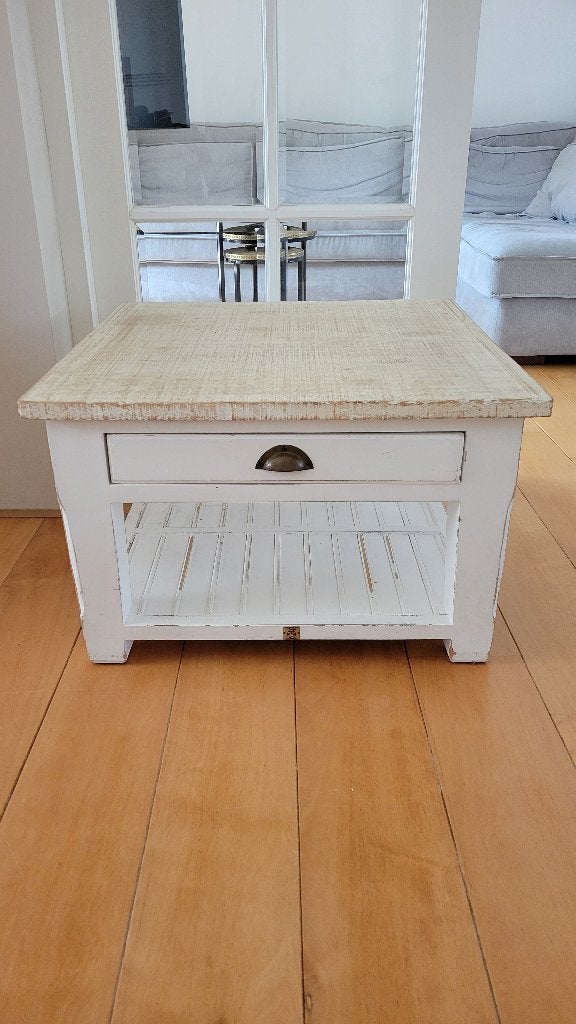 Riviera maison bijzet/salontafel, Ophalen, Gebruikt, 50 tot 100 cm, Vierkant