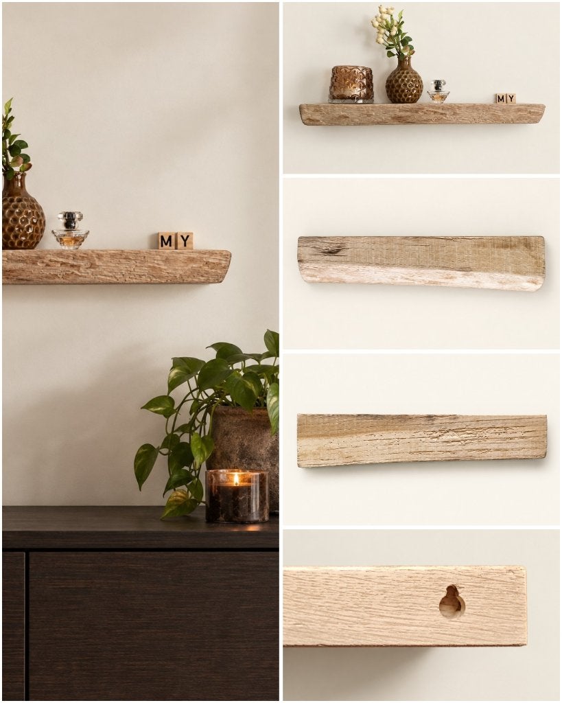 Wandplank eikenhout zwevend decoratief schap 42,5cm #329, Houtatelier M.Y., Info@myhoutatelier.nl, Nieuw, Ophalen of Verzenden