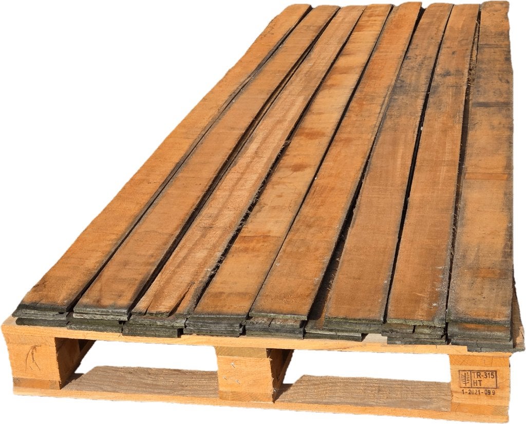 100 meter Hardhouten strips € 75,- inclusief btw  nr: HP196, Ophalen, Planken, Nieuw, Hardhout