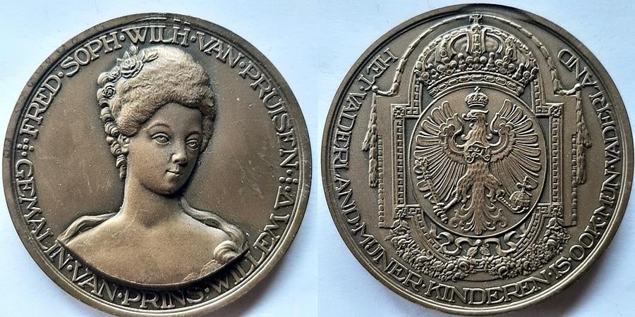 Penning  Wilhelmina van Pruisen, Verzenden, Brons, Nederland