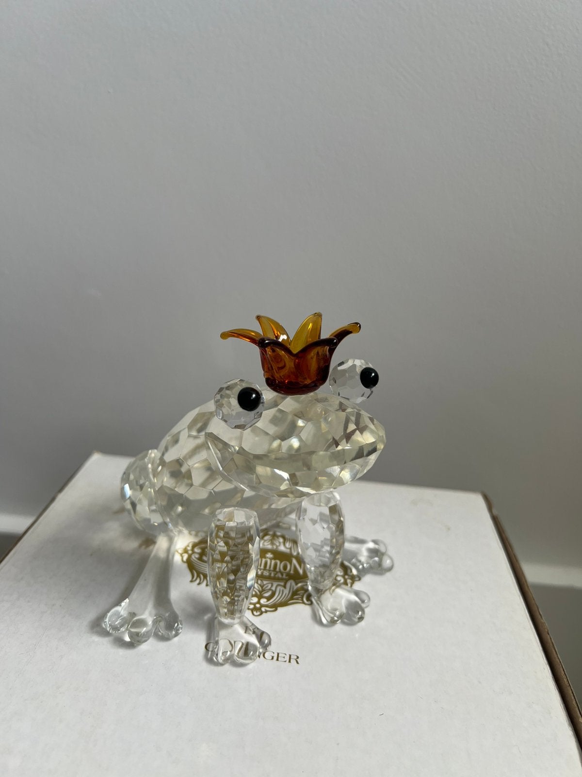 Frog Prince Crystal sculpture Shannon Crystal Godinger, Ophalen of Verzenden, Zo goed als nieuw, Figuurtje