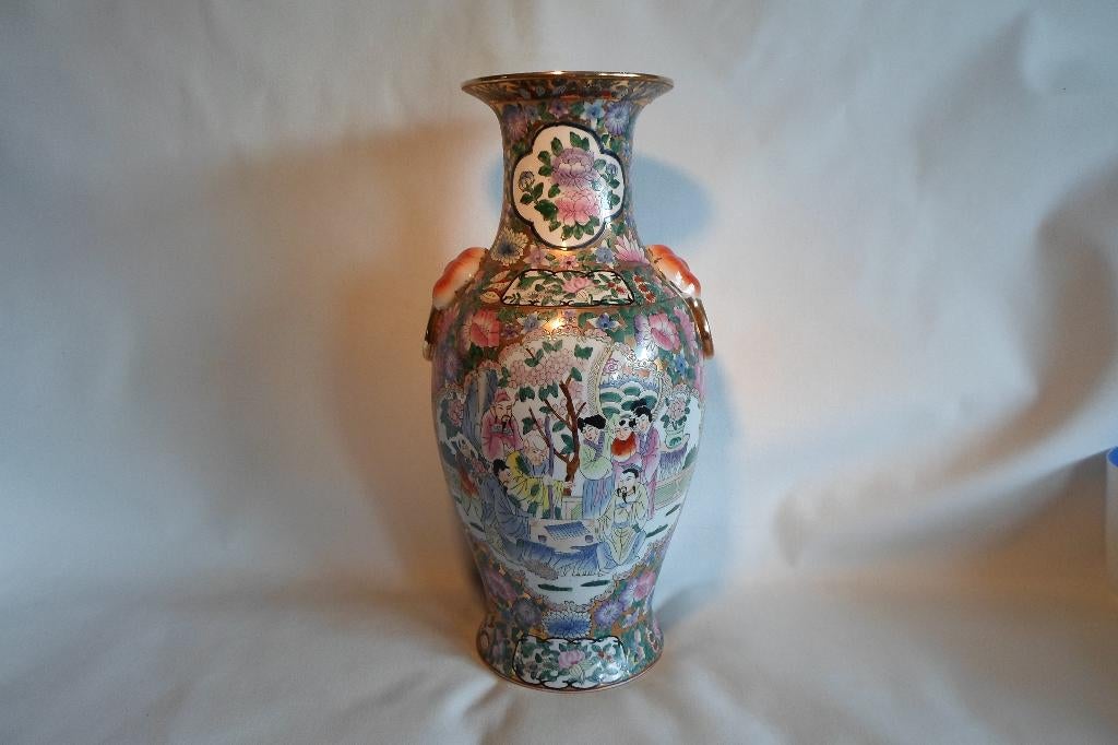 Grote Chinese Vaas Rode Stempel 46,5 cm, Antiek en Kunst, Ophalen of Verzenden