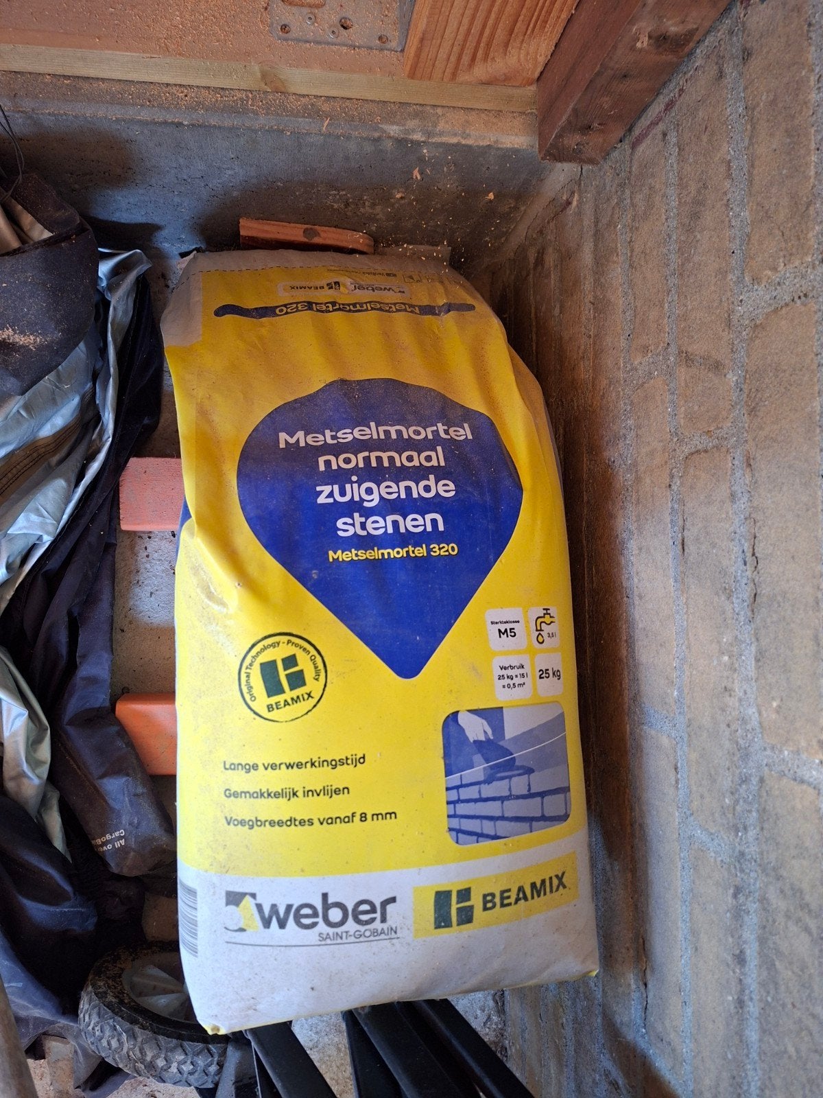 Weber Metselmortel 25 kg - 3 zakken nieuw, Doe-het-zelf en Verbouw, Metselstenen, Ophalen, Nieuw, Overige typen