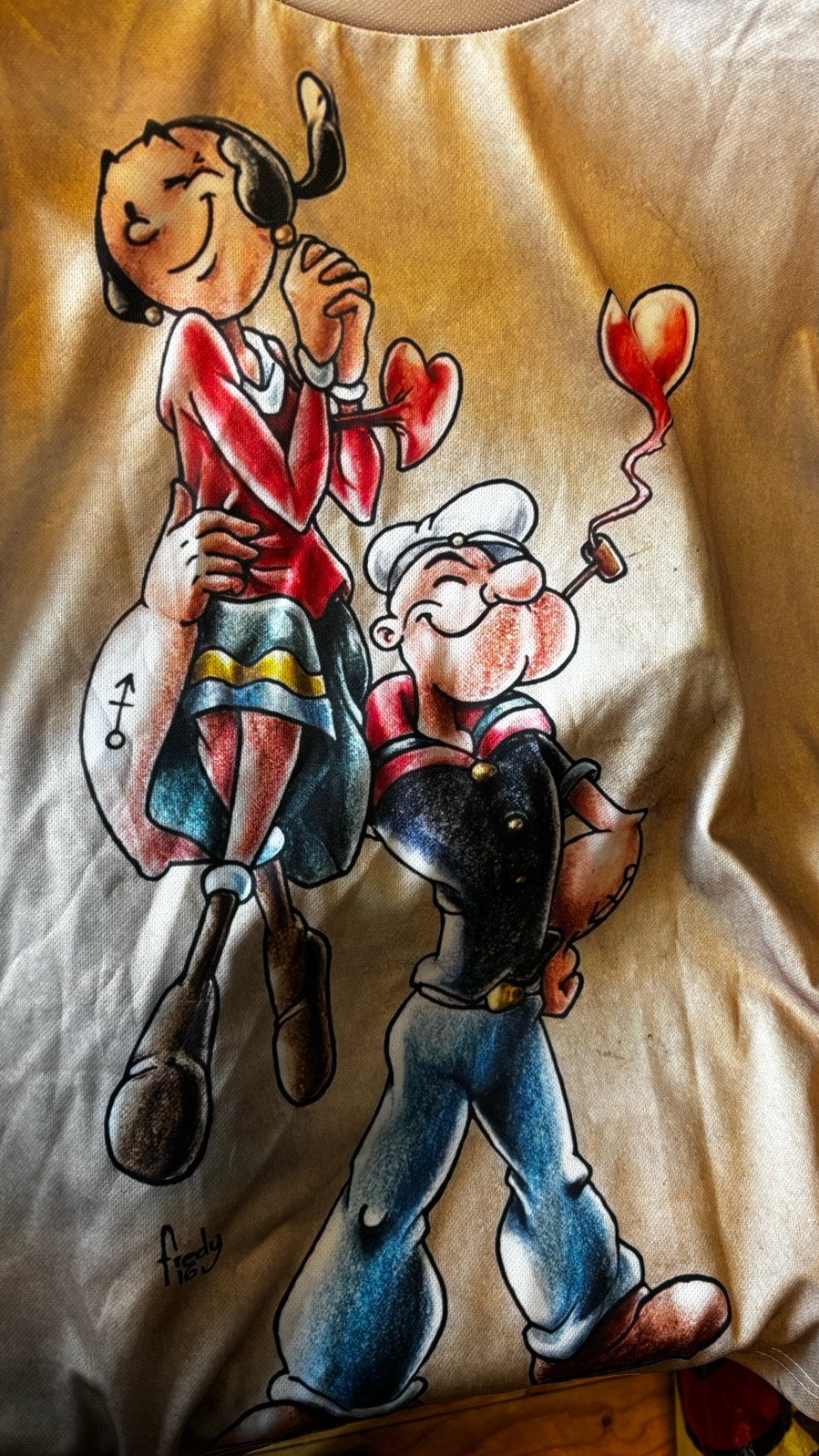 Beige T-shirt, shirt Popeye XXXL, 3XL, Kleding | Heren, ., Beige, Overige maten, Ophalen of Verzenden