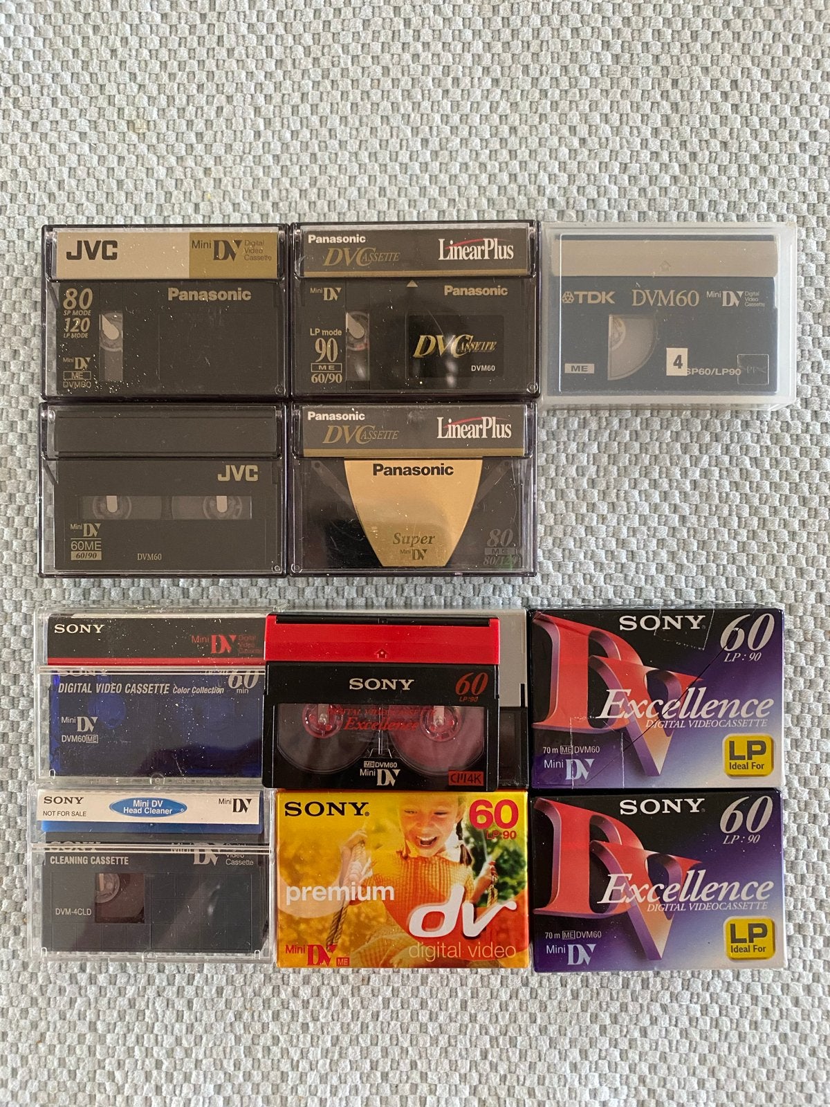 Mini DV Cassettes - Sony, JVC, Panasonic, TDK (13 stuks), Overige merken, Mini dv, Gebruikt, 20x of meer