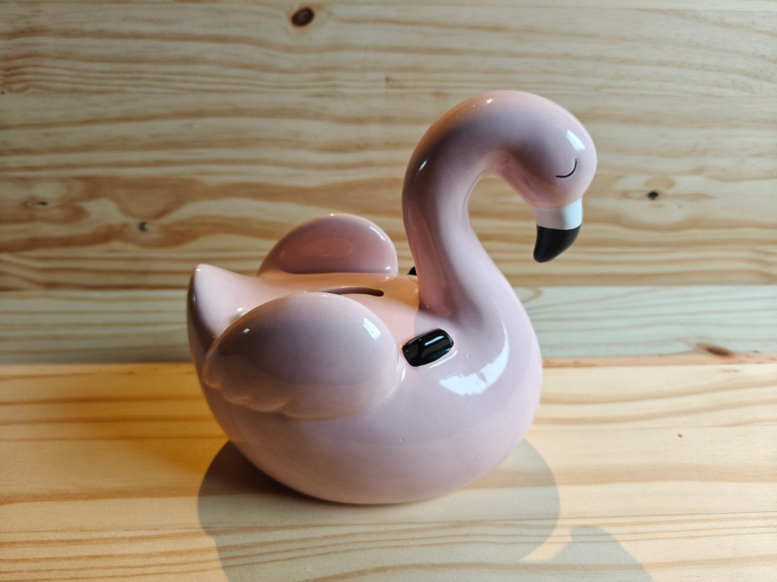 Roze Flamingo Spaarpot van Porselein, Ophalen of Verzenden, Nieuw, Steen, Aardewerk of Keramiek, Dier
