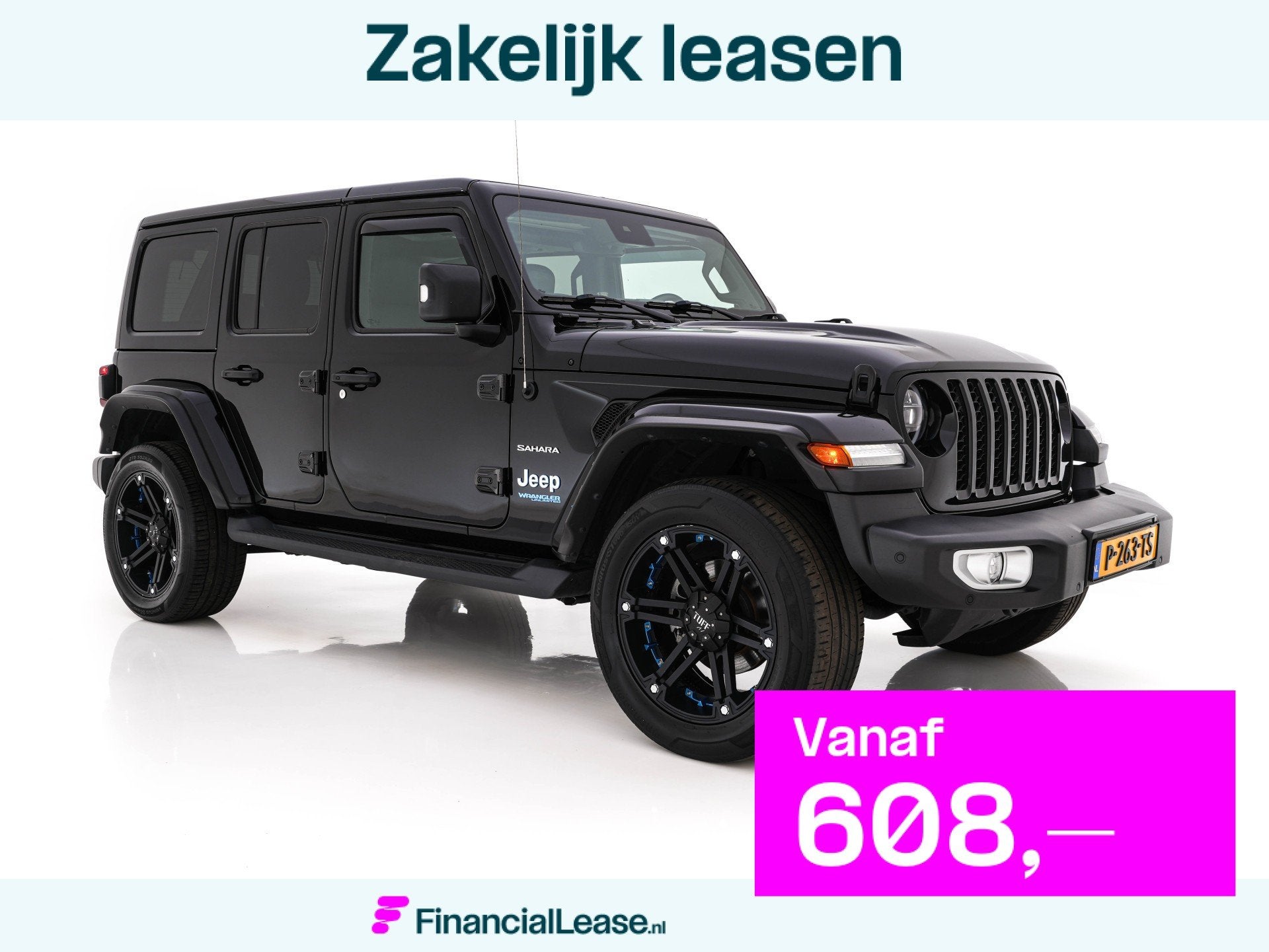 Jeep Wrangler Unlimited 4xe 380 Sahara AWD (Plug-in) {SoH-91, Automaat, 4 cilinders, Cabriolet, Bedrijf