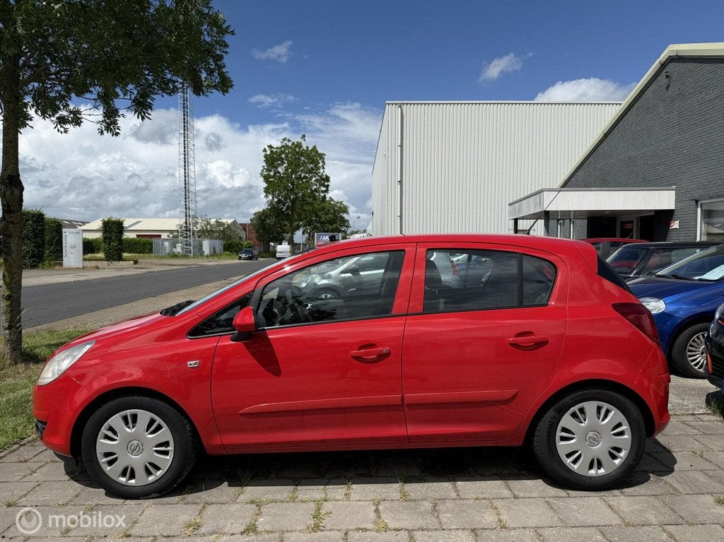Opel Corsa 1.2-16V Business 2007 | 5- deurs | Airco | Cruise, Voorwielaandrijving, Stof, Gebruikt, Zwart