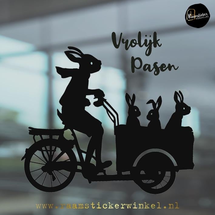 Raamsticker Paashaasjes bakfiets, Ophalen of Verzenden, Nieuw