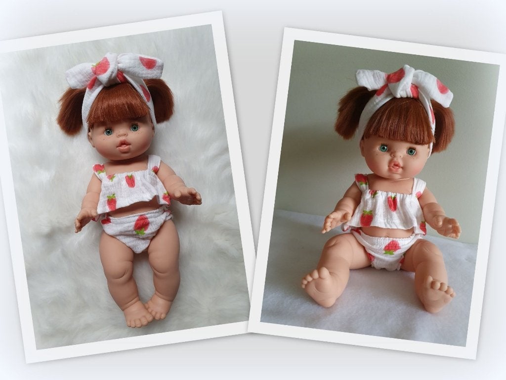 Poppenkleertjes bikini aardbei voor paola reina pop 34 cm, Ophalen of Verzenden, Nieuw, Babypop