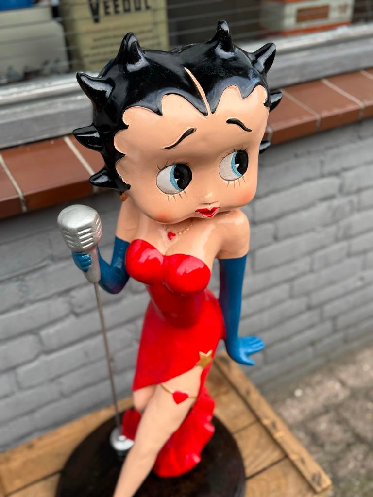 Groot Betty Boop beeld met microfoon, Verzamelen, Beelden en Beeldjes, Ophalen, Gebruikt, Mens