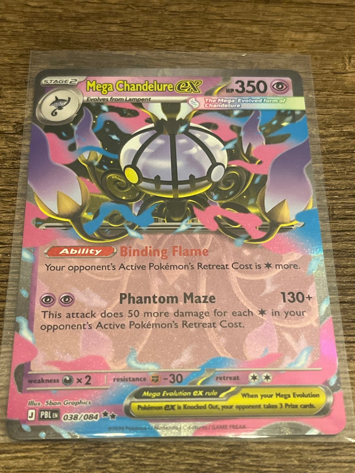 Pokémon Mega Chandelure EX 038/084 Kaart, Ophalen of Verzenden, Zo goed als nieuw, Losse kaart