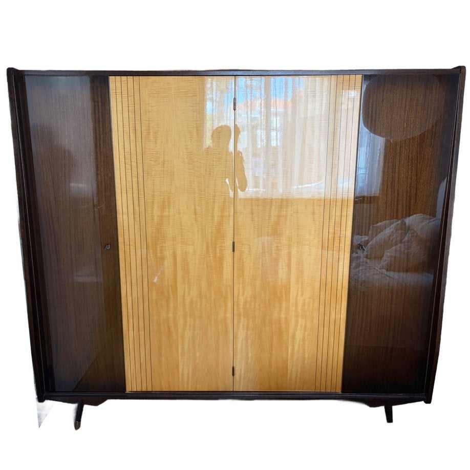 Vintage Mid-Century Kledingkast 60’s, Ophalen, Met deur(en), Mid-Century, 200 cm of meer