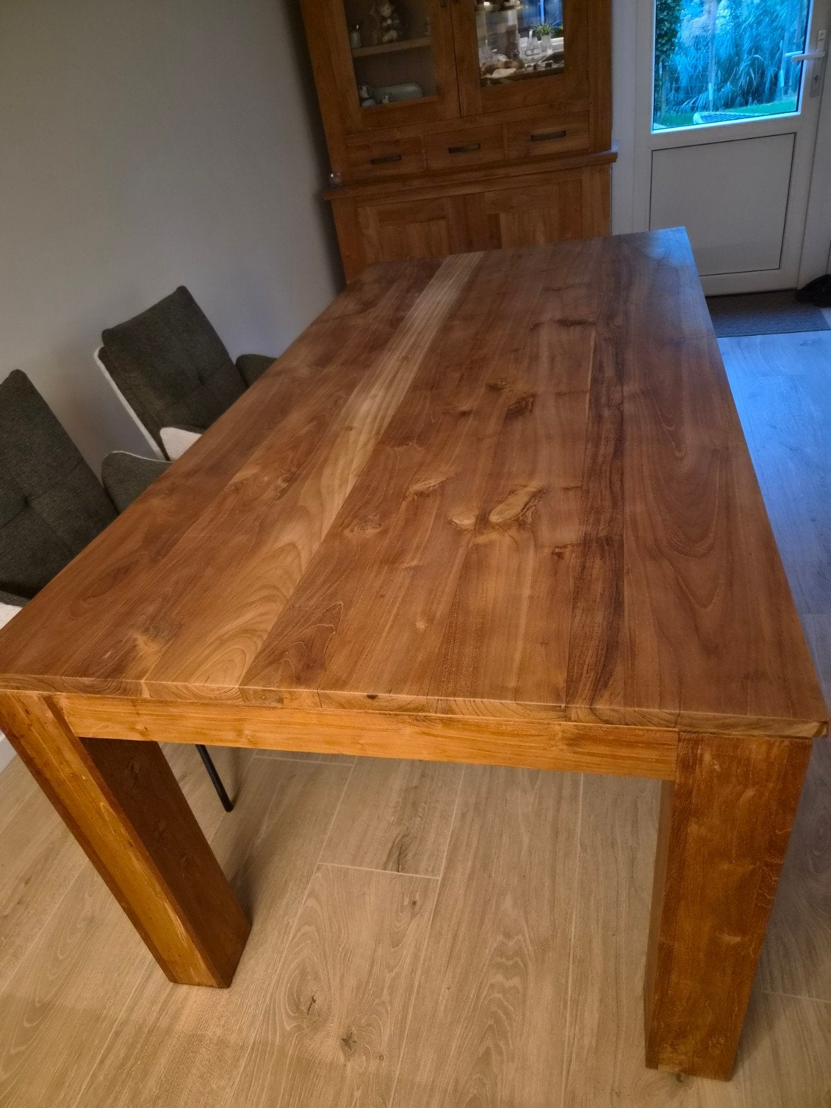 Teakhouten eettafel - 200x100x79cm, Huis en Inrichting, Tafels | Eettafels, Ophalen, Gebruikt, 200 cm of meer, 50 tot 100 cm