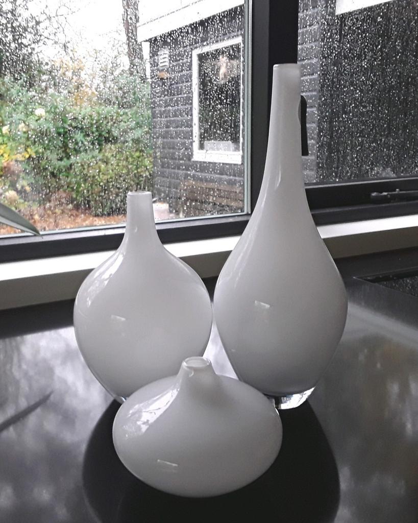 Set Salong vazen Ikea, wit, 3 stuks, Huis en Inrichting, Woonaccessoires | Vazen, Wit, Ophalen of Verzenden, Minder dan 50 cm