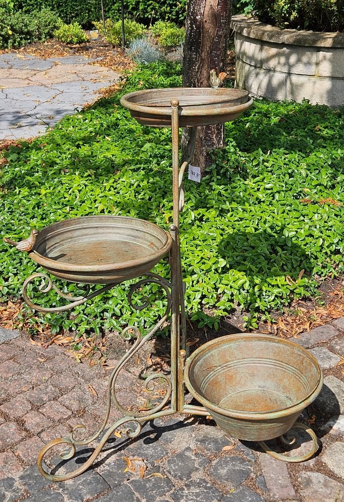VOEDERSCHAAL / WATERSCHAAL EN BLOEMBAK / 3 IN 1, Nieuw, Metaal, Info@huisentuindecoratiemarie.nl, Huis en tuin decoratie marie
