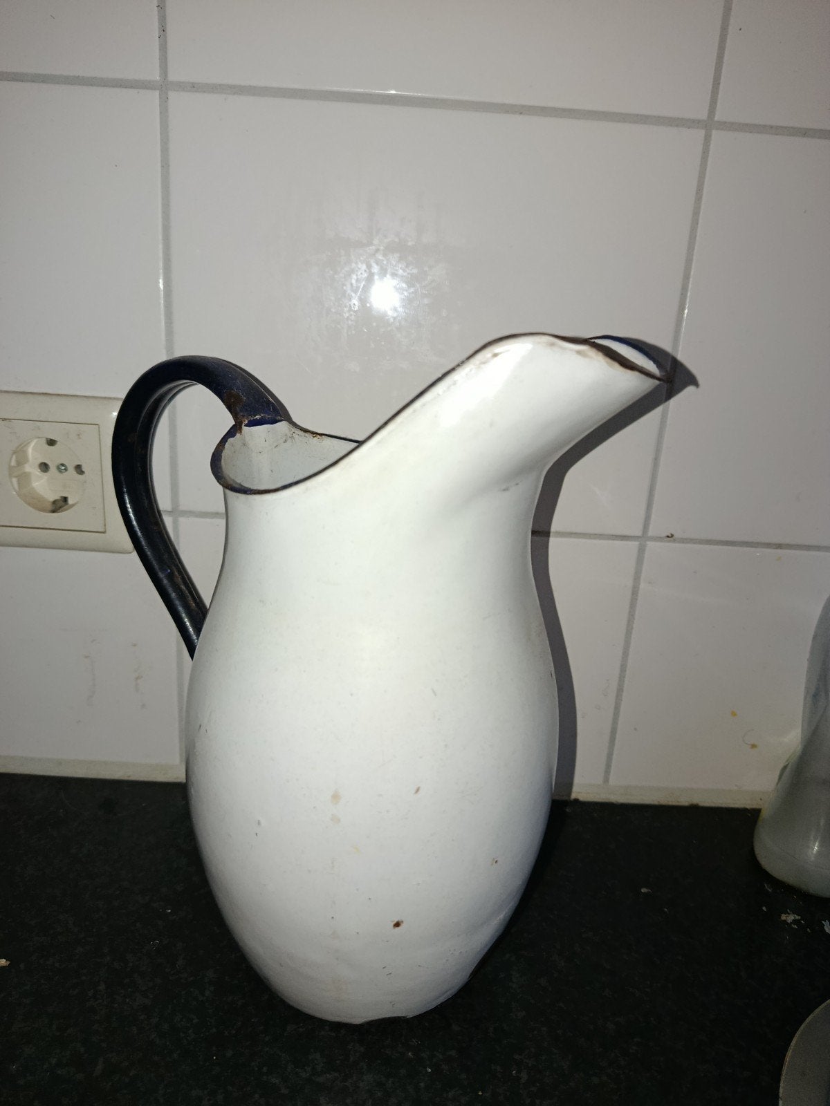 Mooie emaille waterkan - Vintage, Antiek en Kunst, Antiek | Emaille, Ophalen of Verzenden