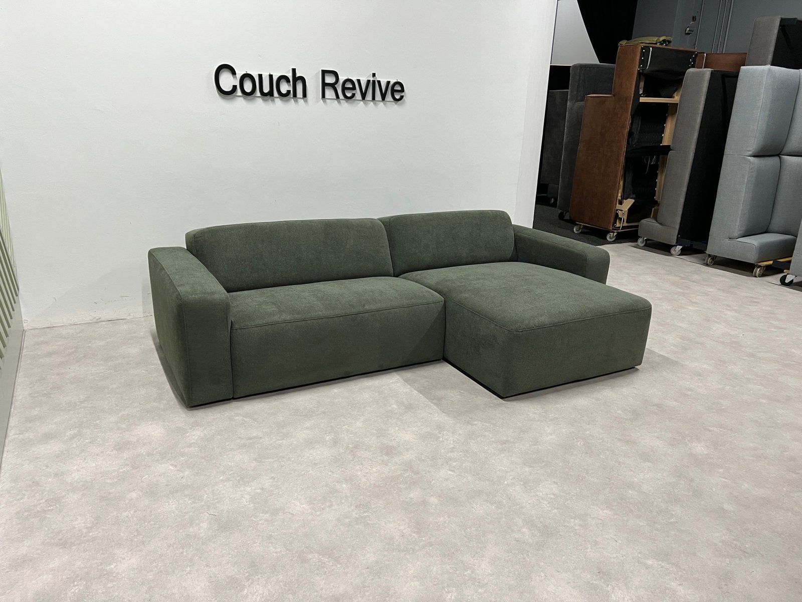 Nieuwe groene hoekbank 270x155 | GRATIS LEVERING