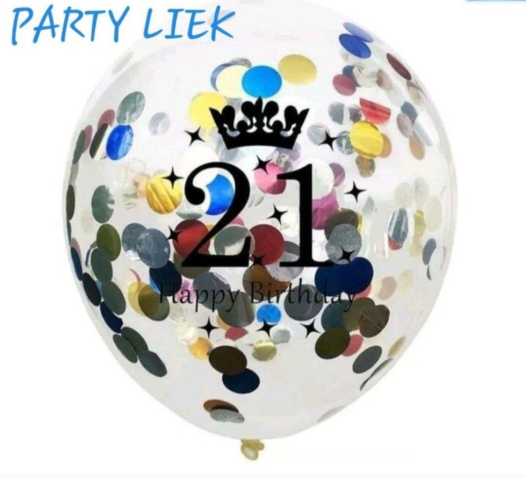 diverse 5 stuks confetti ballonnen- zie omschrijving, Ophalen of Verzenden, Nieuw, Versiering, Verjaardag