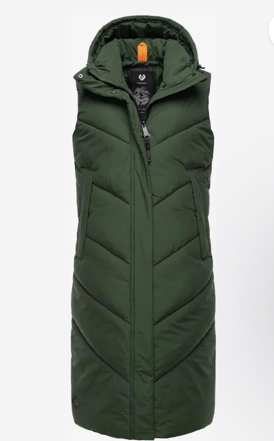 SALE! Ragwear vegan bodywarmer lang model SUMINKA groen, Ragwear, Nieuw, Ophalen of Verzenden, Ragwear